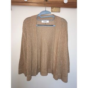 NWOT Gold Open Knit Cardigan